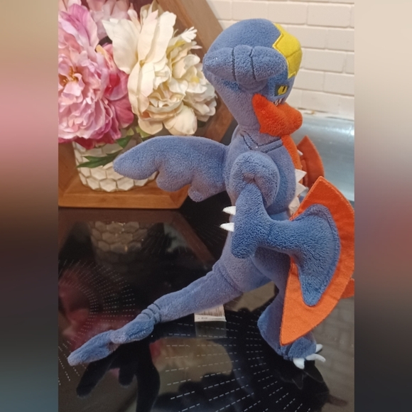 Tomy 2015 Pokemon MEGA GARCHOMP Stuffed Animal Plush Dragon Purple - Picture 5 of 9